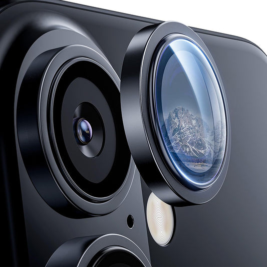Beschermfolie Lito S+ voor de achtercamera van Apple iPhone 17, Gehard Glas, Zwart