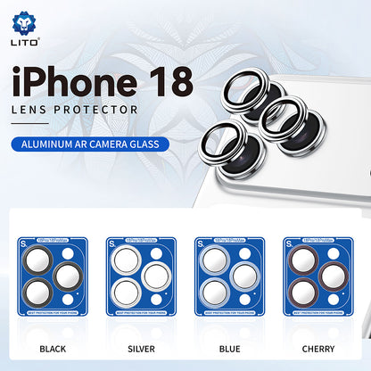 Lito S+ Achtercamera Beschermfolie voor Apple iPhone 18 Pro / 18 Pro Max, Gehard Glas, Blauw