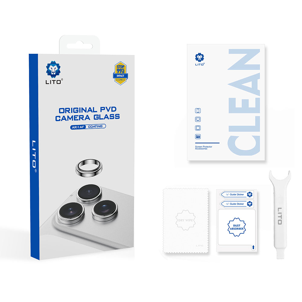 Lito Titanium AR Rear Camera Protective Film for Apple iPhone 18 Pro / 18 Pro Max, Tempered Glass, Silver