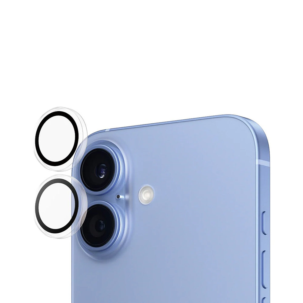 Film de protection pour caméra arrière PanzerGlass Hoops pour Apple iPhone 16 Plus / 16, Verre Trempé, Transparent