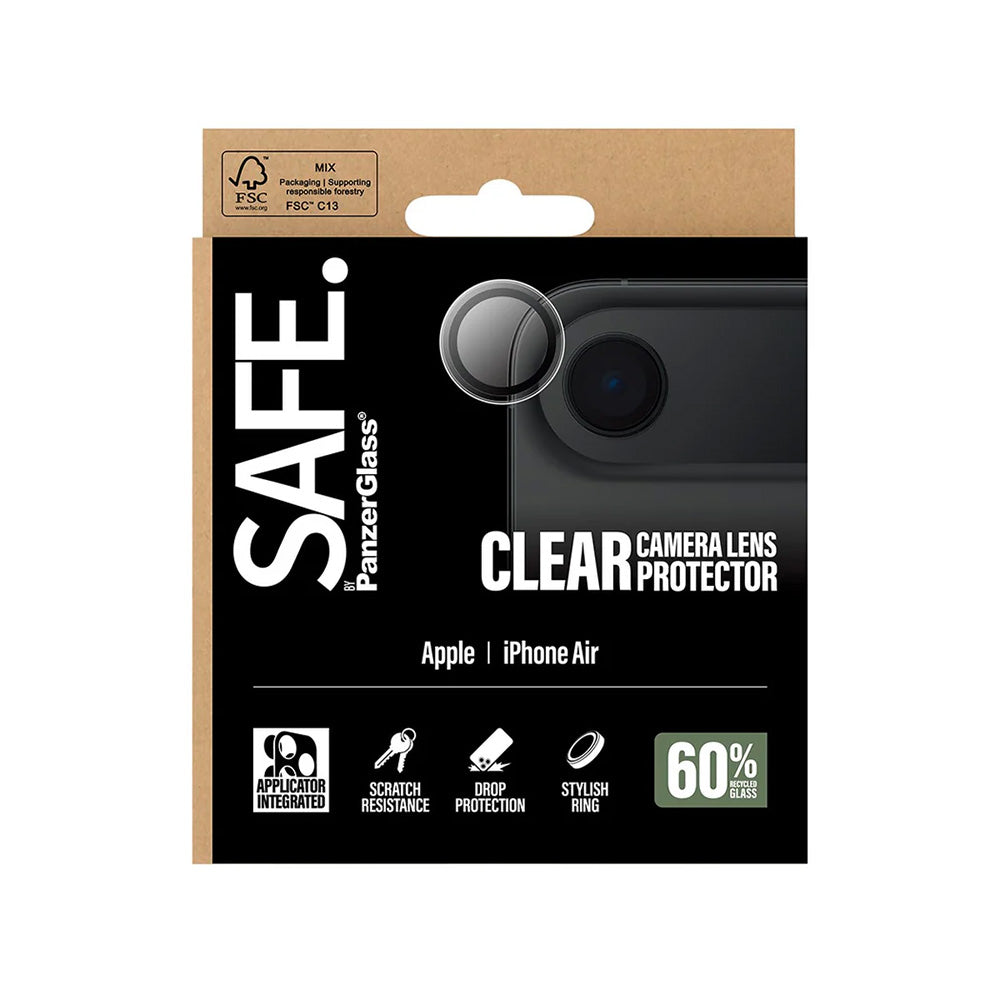Beschermfolie PanzerGlass Safe voor de achtercamera. voor Apple iPhone 17 Air, Gehard Glas, Transparant