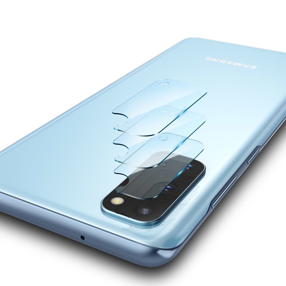 Beschermfolie Ringke IDGL voor de achtercamera van Samsung Galaxy S20 5G G981 / S20 G980, Gehard Glas, Set van 3 stuks, Transparant