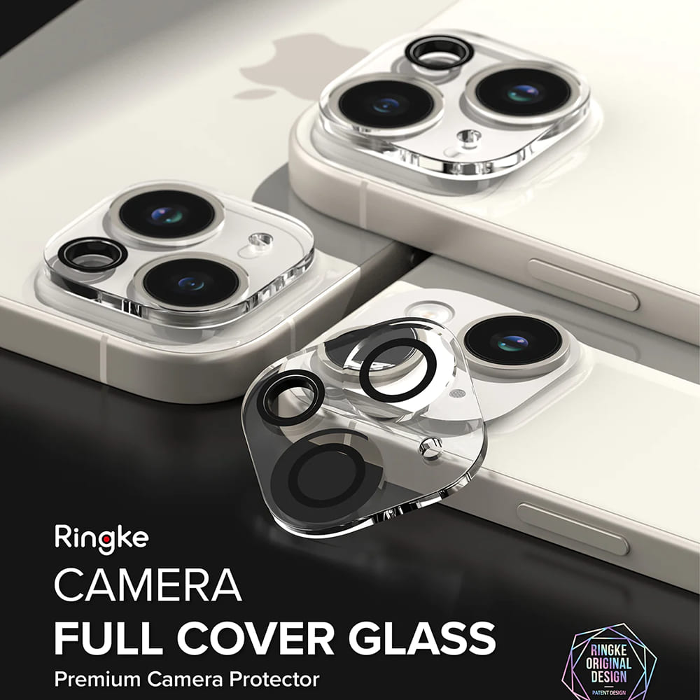 Beschermfolie Ringke Achtercamera voor Apple iPhone 15 Plus / 15, Gehard Glas, Set van 2 Stuks, Transparant