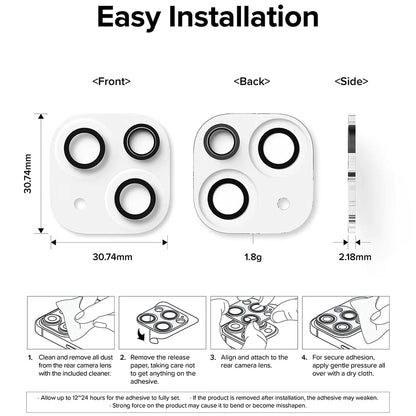 Beschermfolie Ringke Achtercamera voor Apple iPhone 15 Plus / 15, Gehard Glas, Set van 2 Stuks, Transparant