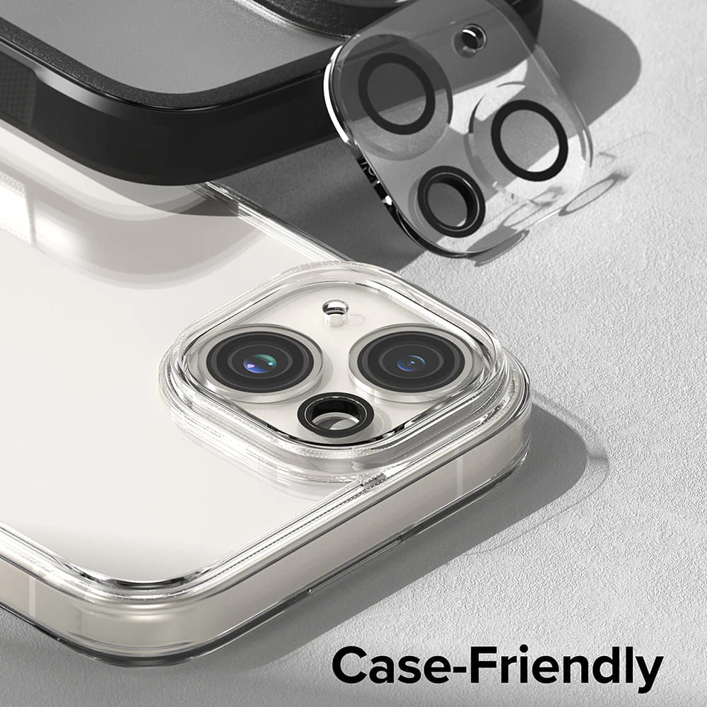 Beschermfolie Ringke Achtercamera voor Apple iPhone 15 Plus / 15, Gehard Glas, Set van 2 Stuks, Transparant