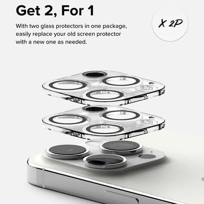 Ringke Rückkamera-Schutzfolie für Apple iPhone 15 Pro, gehärtetes Glas, 2er-Set, transparent