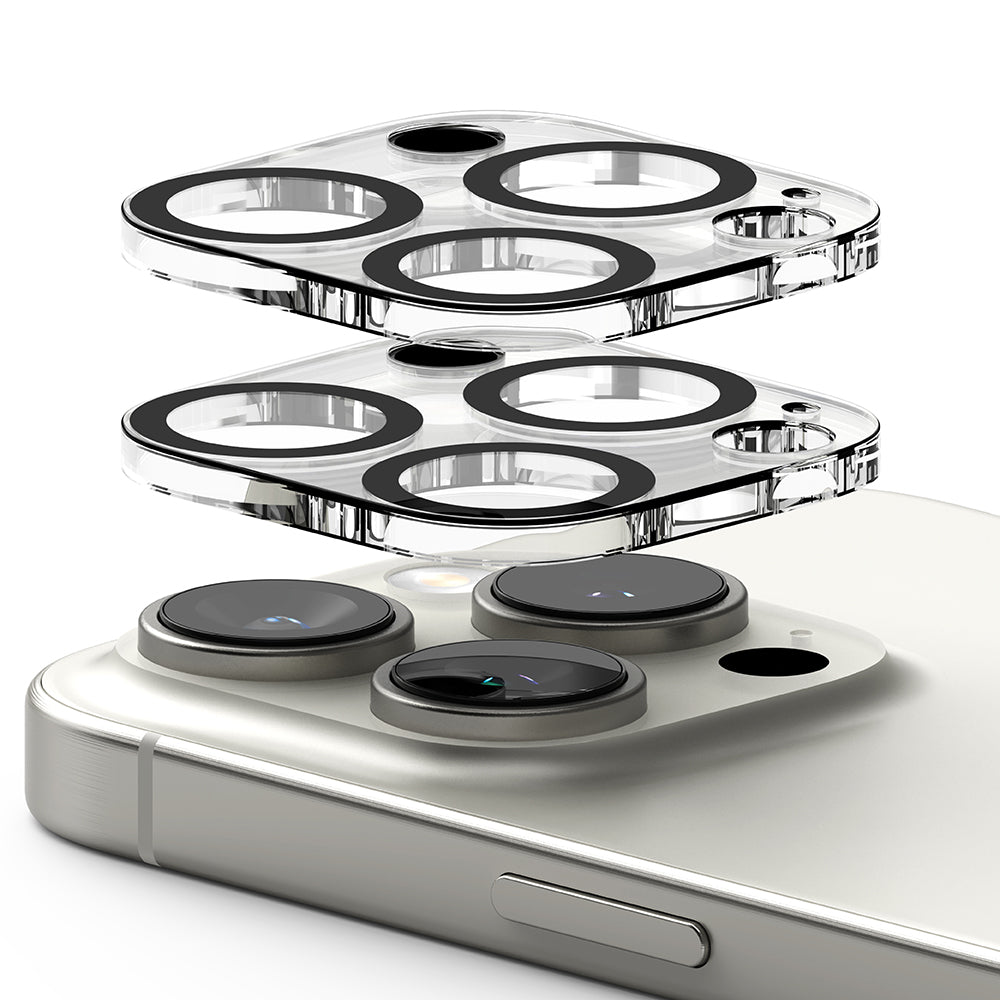 Beschermfolie Ringke Achtercamera voor Apple iPhone 16 Pro Max / 16 Pro, Gehard Glas, Set van 2 Stuks, Transparant