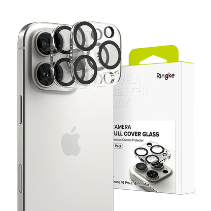 Beschermfolie Ringke Achtercamera voor Apple iPhone 16 Pro Max / 16 Pro, Gehard Glas, Set van 2 Stuks, Transparant