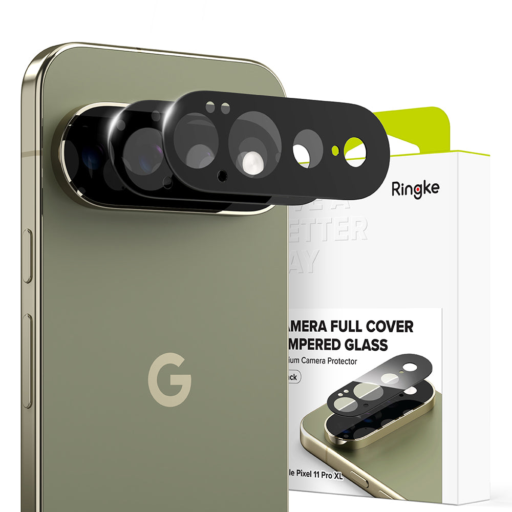 Ringke Rückkamera-Schutzfolie für Google Pixel 11 Pro XL, gehärtetes Glas, 2er-Set, Schwarz