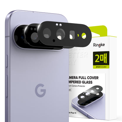 Ringke achtercamera beschermfolie voor Google Pixel 11, gehard glas, set van 2 stuks, zwart