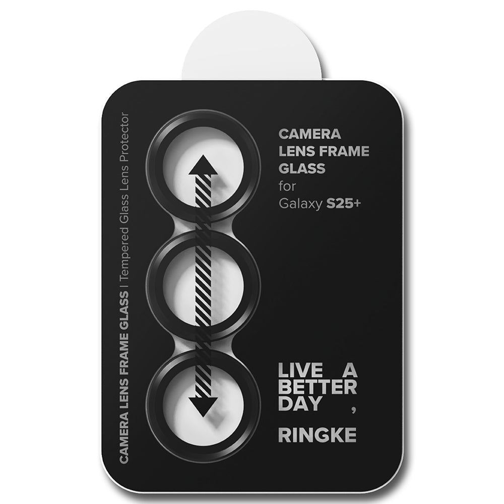 Beschermfolie Ringke Achtercamera voor Samsung Galaxy S25 S931, Gehard Glas, Zwart
