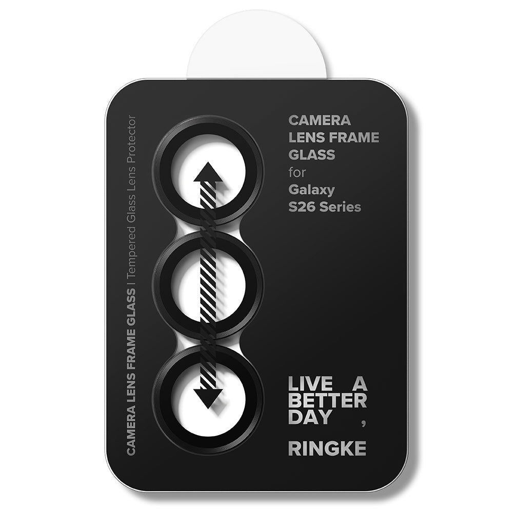 Beschermfolie Ringke Achtercamera voor Samsung Galaxy S26 Plus / S26, Gehard Glas, Set van 2 stuks, Zwart