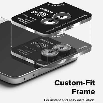 Ringke Rear Camera Protective Film for Samsung Galaxy Z Flip8 F776, Tempered Glass, Set of 2 Pieces, Black