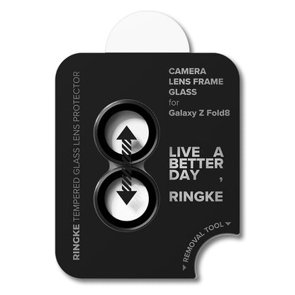 Ringke achtercamera beschermfolie voor Samsung Galaxy Z Fold8 F971, gehard glas, set van 2 stuks, zwart