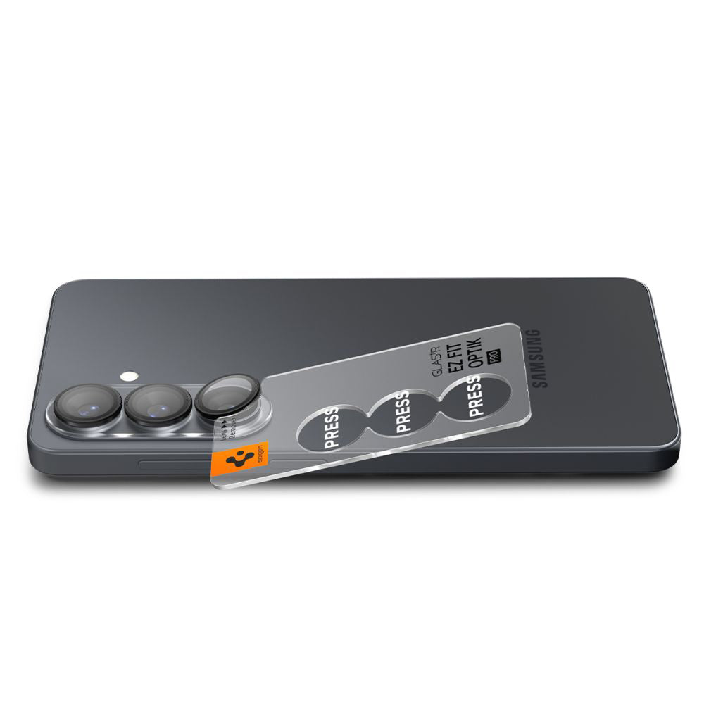Schutzfolie Rückkamera Spigen GlastR EZ FIT Optik Pro HD für Samsung Galaxy S26 S942, Gehärtetes Glas, Set 2 Stück, Schwarz AGL11099