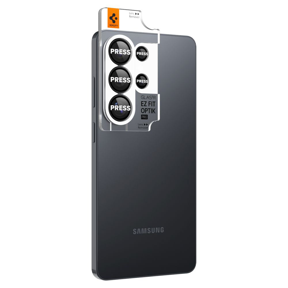 Film de protection pour caméra arrière Spigen GlastR EZ FIT Optik Pro HD pour Samsung Galaxy S26 Ultra S948, Verre Trempé, Lot de 2 pièces, Noir
