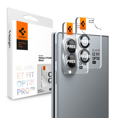 Schutzfolie für die Rückkamera Spigen GlastR EZ FIT Optik Pro HD für Samsung Galaxy Z Fold8 F971, gehärtetes Glas, 2er-Set, Schwarz AGL11944