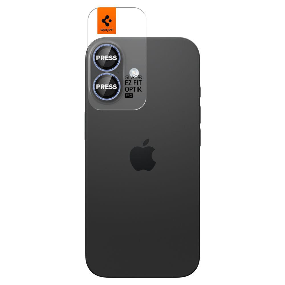 Schutzfolie für die Rückkamera Spigen GlastR EZ FIT Optik Pro für Apple iPhone 17 / 16 Plus / 16, gehärtetes Glas, 2er-Set, Blau