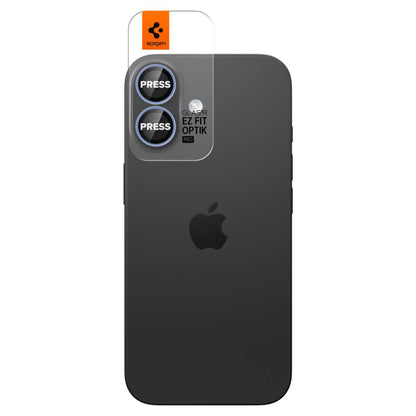 Schutzfolie für die Rückkamera Spigen GlastR EZ FIT Optik Pro für Apple iPhone 17 / 16 Plus / 16, gehärtetes Glas, 2er-Set, Blau