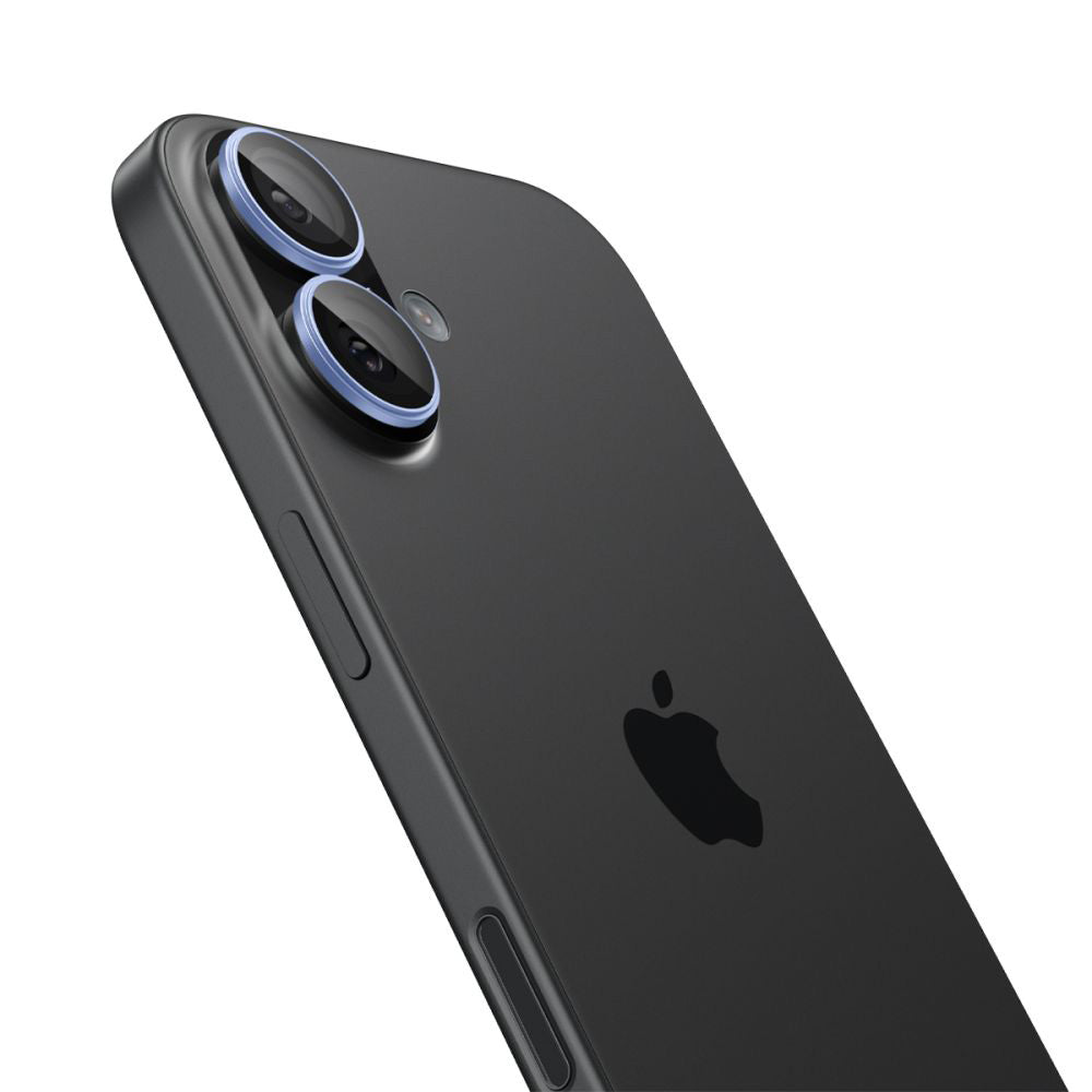 Schutzfolie für die Rückkamera Spigen GlastR EZ FIT Optik Pro für Apple iPhone 17 / 16 Plus / 16, gehärtetes Glas, 2er-Set, Blau