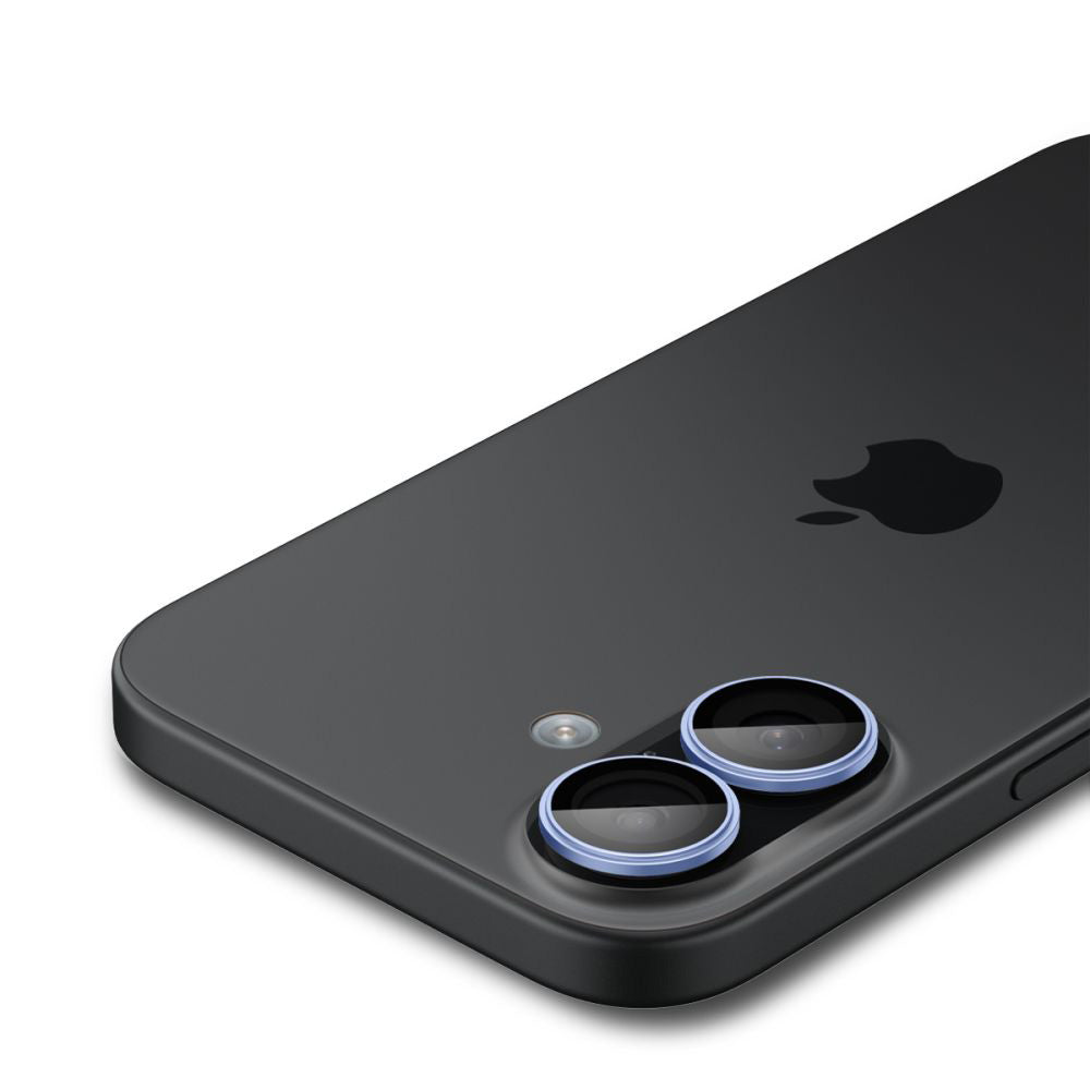 Schutzfolie für die Rückkamera Spigen GlastR EZ FIT Optik Pro für Apple iPhone 17 / 16 Plus / 16, gehärtetes Glas, 2er-Set, Blau