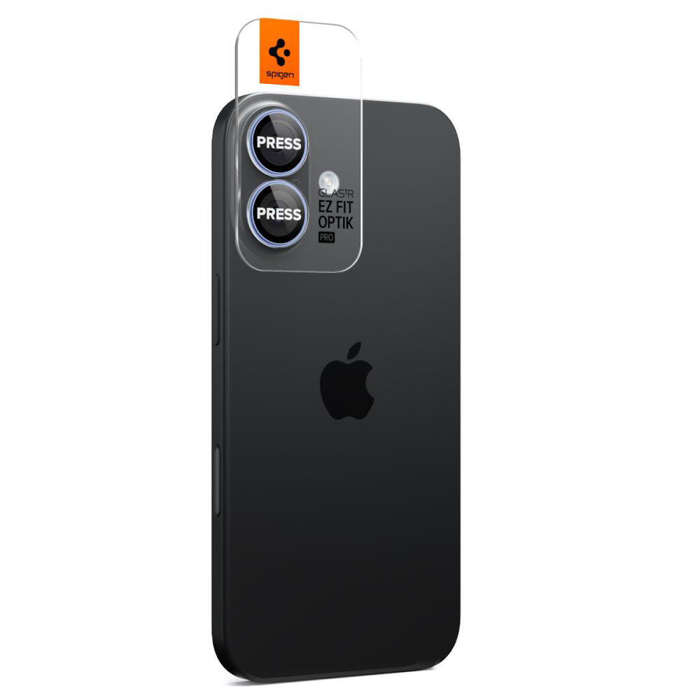 Schutzfolie für die Rückkamera Spigen GlastR EZ FIT Optik Pro für Apple iPhone 17 / 16 Plus / 16, gehärtetes Glas, 2er-Set, Blau