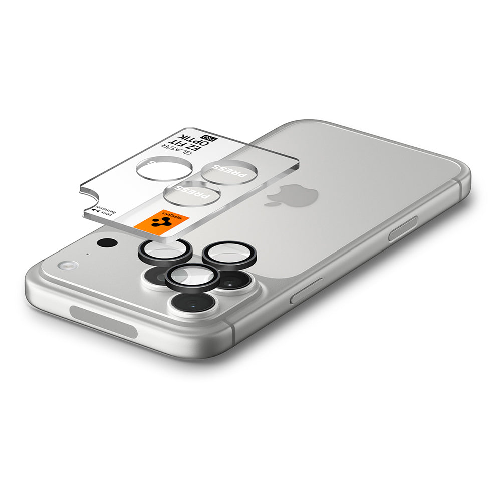 Schutzfolie für die Rückkamera Spigen GlastR EZ FIT Optik Pro für Apple iPhone 18 Pro / 18 Pro Max, gehärtetes Glas, 2er-Set, Dunkelgrau AGL12043