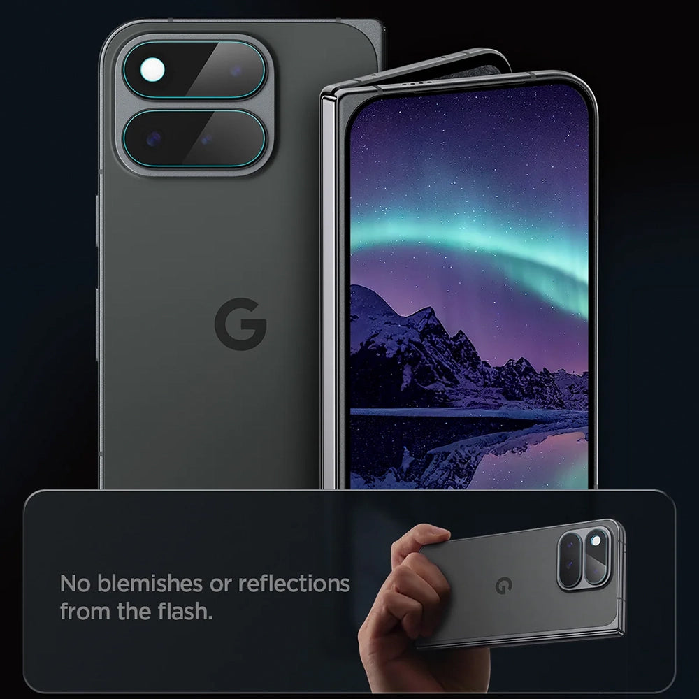 Beschermfolie Achtercamera Spigen GlastR EZ FIT Optik Pro voor Google Pixel 11 Pro Fold, Gehard Glas, Set van 2 stuks, Transparant AGL11491