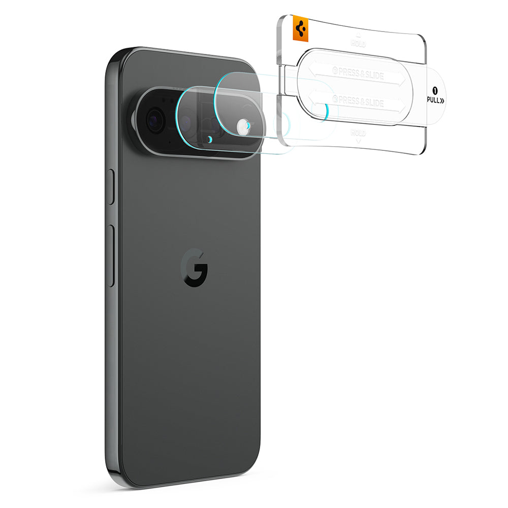 Film de protection pour caméra arrière Spigen GlastR EZ FIT Optik Pro pour Google Pixel 11, Verre trempé, Lot de 2 pièces, Noir AGL11479