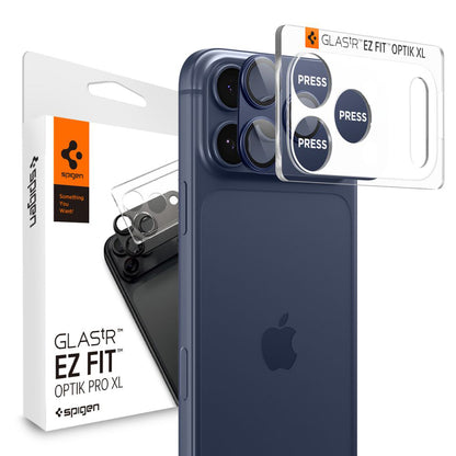 Beschermfolie Achtercamera Spigen GlastR EZ FIT Optik Pro XL voor Apple iPhone 17 Pro Max, Gehard Glas, Blauw AGL10651