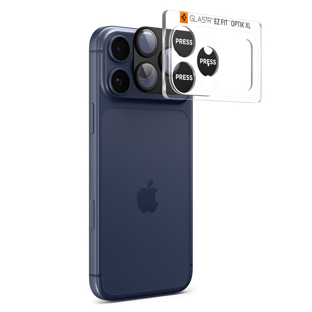 Schutzfolie für die Rückkamera Spigen GlastR EZ FIT Optik Pro XL für Apple iPhone 17 Pro, gehärtetes Glas, Schwarz