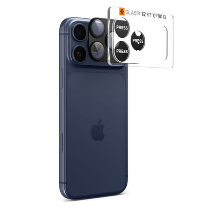 Schutzfolie für die Rückkamera Spigen GlastR EZ FIT Optik Pro XL für Apple iPhone 17 Pro, gehärtetes Glas, Schwarz