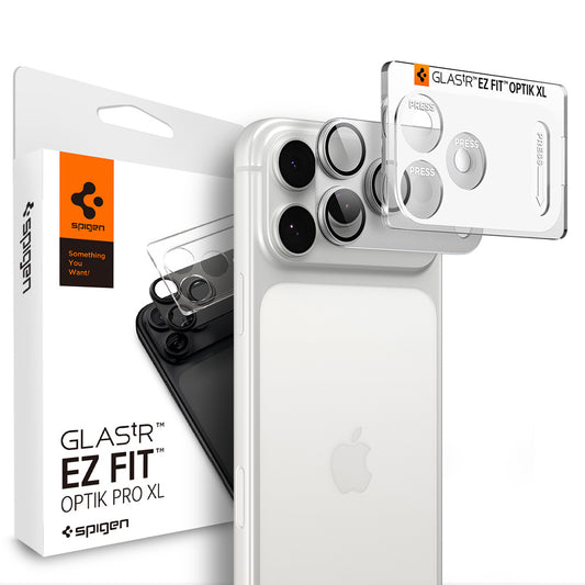 Beschermfolie Achtercamera Spigen GlastR EZ FIT Optik Pro XL voor Apple iPhone 18 Pro, Gehard Glas, Zilver AGL12038