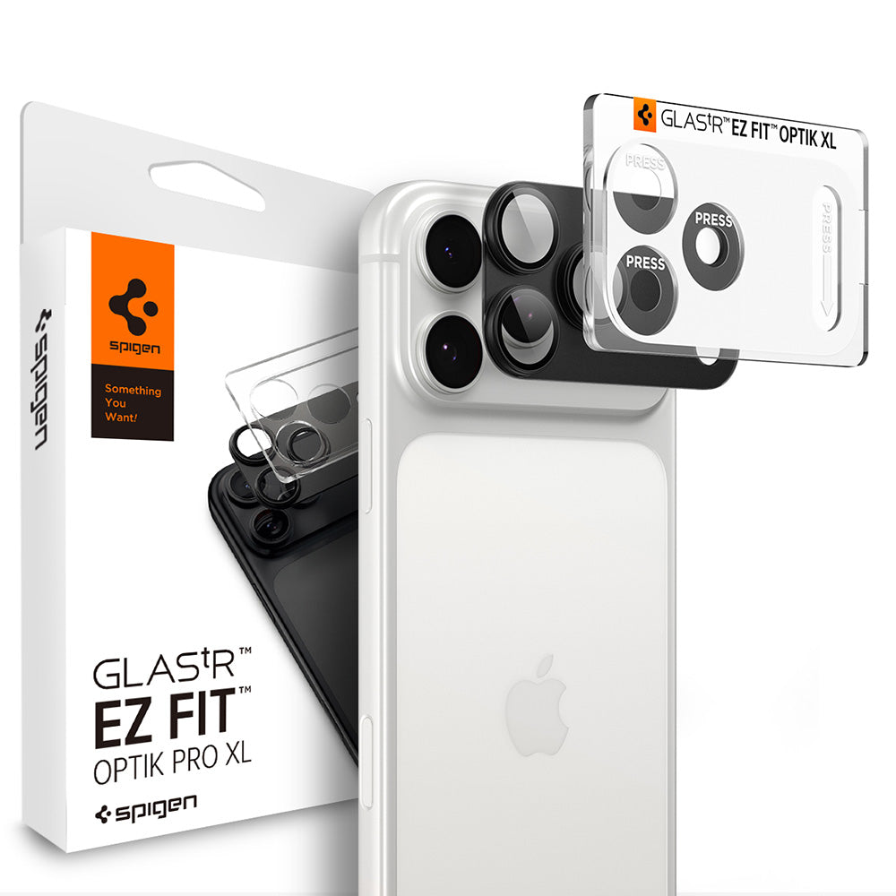 Beschermfolie Achtercamera Spigen GlastR EZ FIT Optik Pro XL voor Apple iPhone 18 Pro, Gehard Glas, Donkergrijs AGL12035