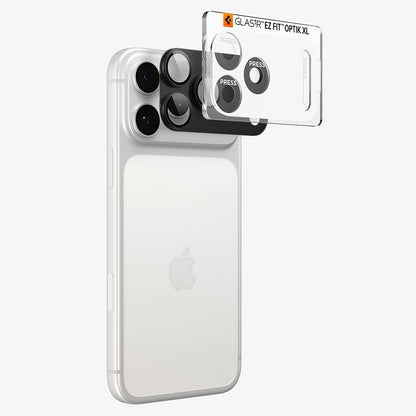 Beschermfolie Achtercamera Spigen GlastR EZ FIT Optik Pro XL voor Apple iPhone 18 Pro, Gehard Glas, Donkergrijs AGL12035
