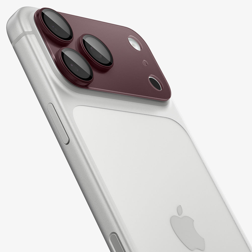 Schutzfolie für die Rückkamera Spigen GlastR EZ FIT Optik Pro XL für Apple iPhone 18 Pro, gehärtetes Glas, Burgunderrot AGL12036