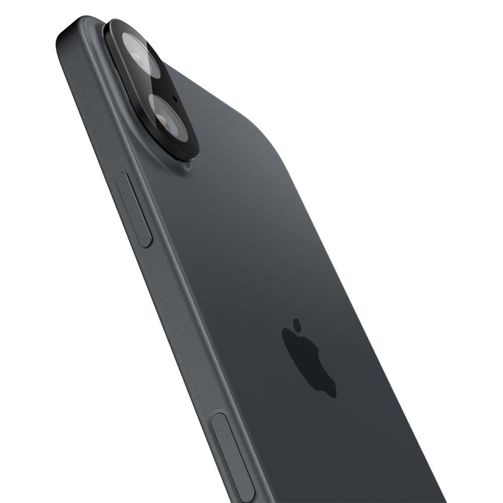 Film de protection pour caméra arrière Spigen GlastR Optik pour Apple iPhone 16 Plus / 16, Verre Trempé, Lot de 2 pièces, Noir AGL07922