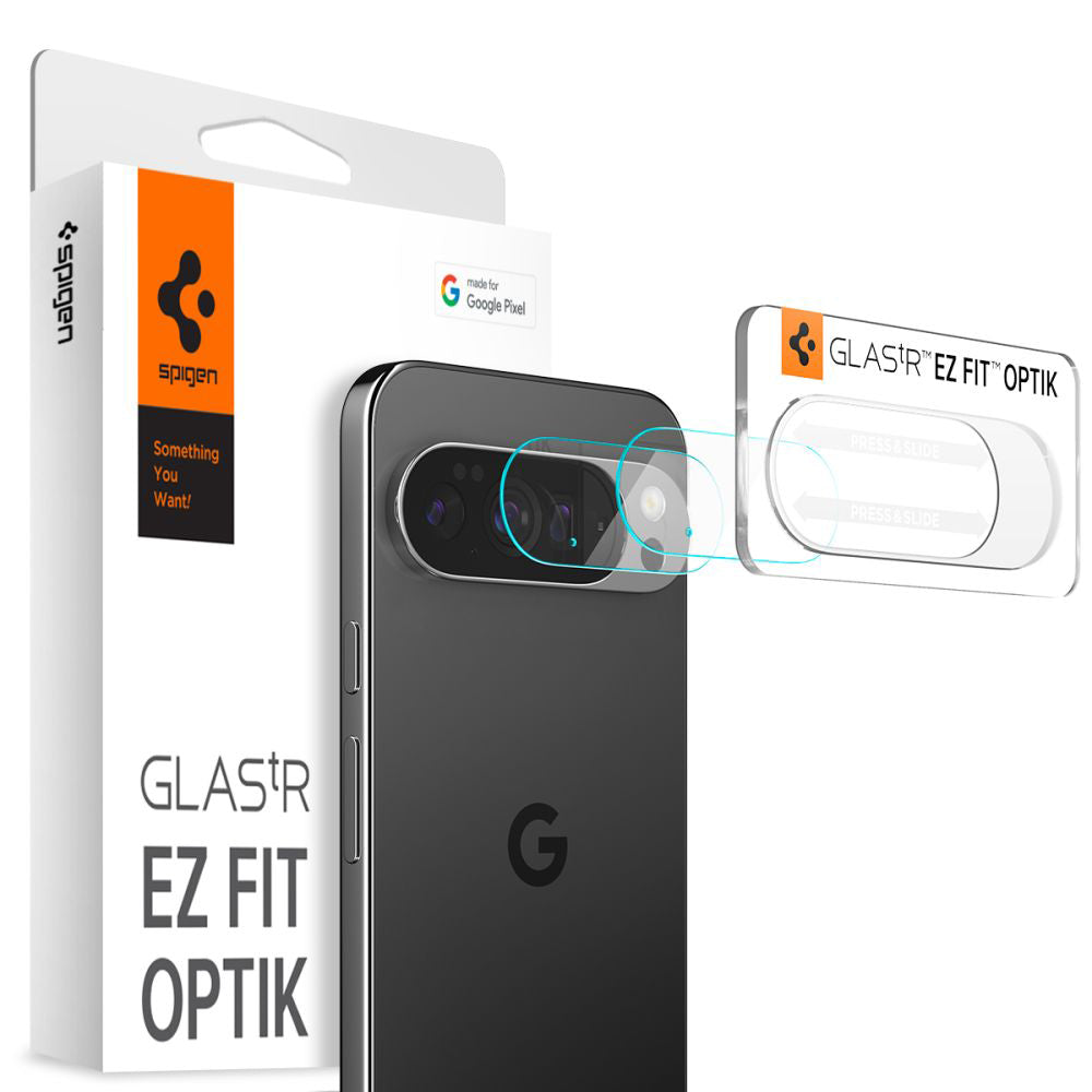 Beschermfolie Achtercamera Spigen GlastR Optik voor Google Pixel 10 Pro, Gehard Glas, Set van 2 stuks, Transparant AGL09662