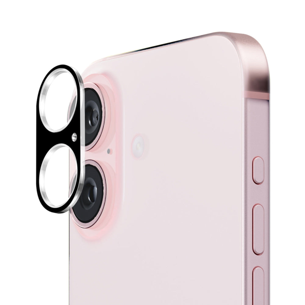 Techsuit Achtercamera Beschermfolie voor Apple iPhone 16 Plus / 16, Gehard Glas, Zwart