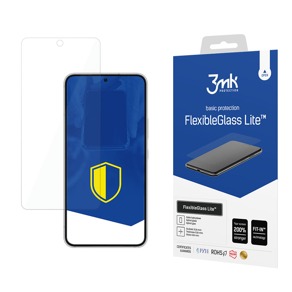 3MK Screen Protector voor Samsung Galaxy S22 5G S901, Flexibel Glas, Volledig Gelijmd