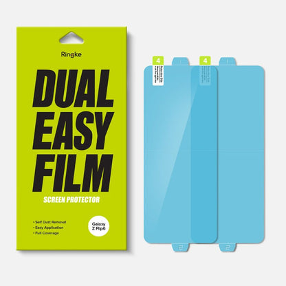Schutzfolie Ringke Dual Easy für das Innen-Display des Samsung Galaxy Z Flip6 F741, Kunststoff, Set mit 2 Stück.