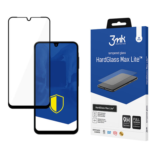 Beschermende Scherm Cover 3MK HardGlass Max Lite voor Samsung Galaxy A16 5G A166 / A16 4G A165, Glas Beschermd, Vol Lijm, Zwart 