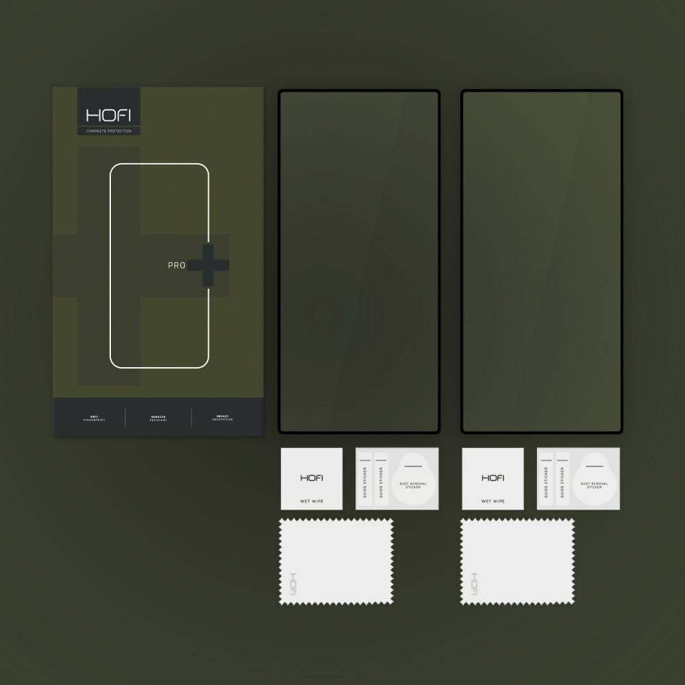 HOFI Glass PRO+ Displayschutzfolie für Samsung Galaxy S25 Ultra S938, Gehärtetes Glas, Vollflächig Klebend, 2er Set, Schwarz