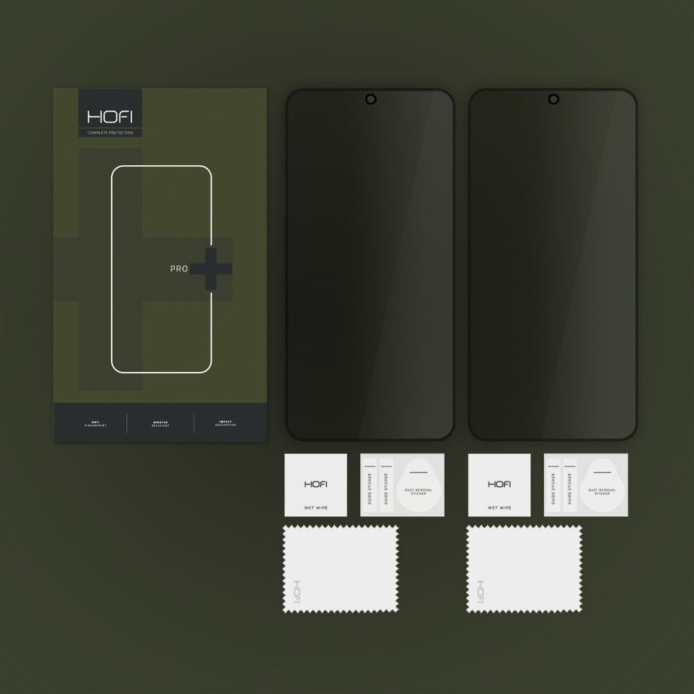 Privacy-Schutzfolie HOFI Glass PRO+ für Samsung Galaxy S25 S931, Sicherheitsglas, Vollklebung, 2er-Set