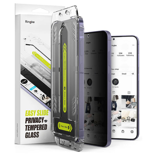 Privacy Ringke Easy Slide schermbeschermfolie voor Samsung Galaxy S25+ S936 / S24+ S926, Gehard Glas, Volledige Lijm, Set van 2 stuks