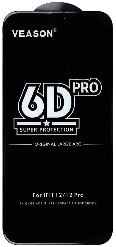 Veason PRO schermbeschermfolie voor Motorola Moto E32s / E22s / E32 / G22, gehard glas, full glue, 6D, zwart
