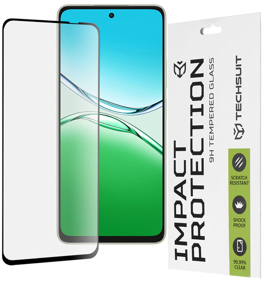 Techsuit schermbeschermfolie voor Oppo A5 Pro 4G / A5 Pro, gehard glas, full glue, 111D, zwart