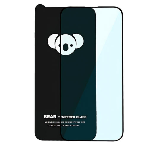Bear HD schermbeschermfolie voor Samsung Galaxy A17 4G / A17 5G / A16 5G A166 / A16 4G A165, gehard glas, volledige lijm, zwart