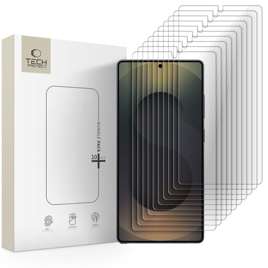 Film de protection d'écran Tech-Protect pour Samsung Galaxy S25 Ultra S938, Verre Trempé, Full Glue, Lot de 10 pièces
