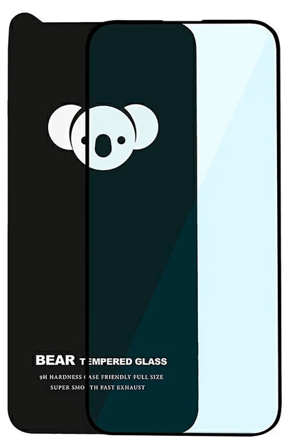Bear HD schermbeschermfolie voor Apple iPhone 17 Air, gehard glas, volledige lijm, zwart